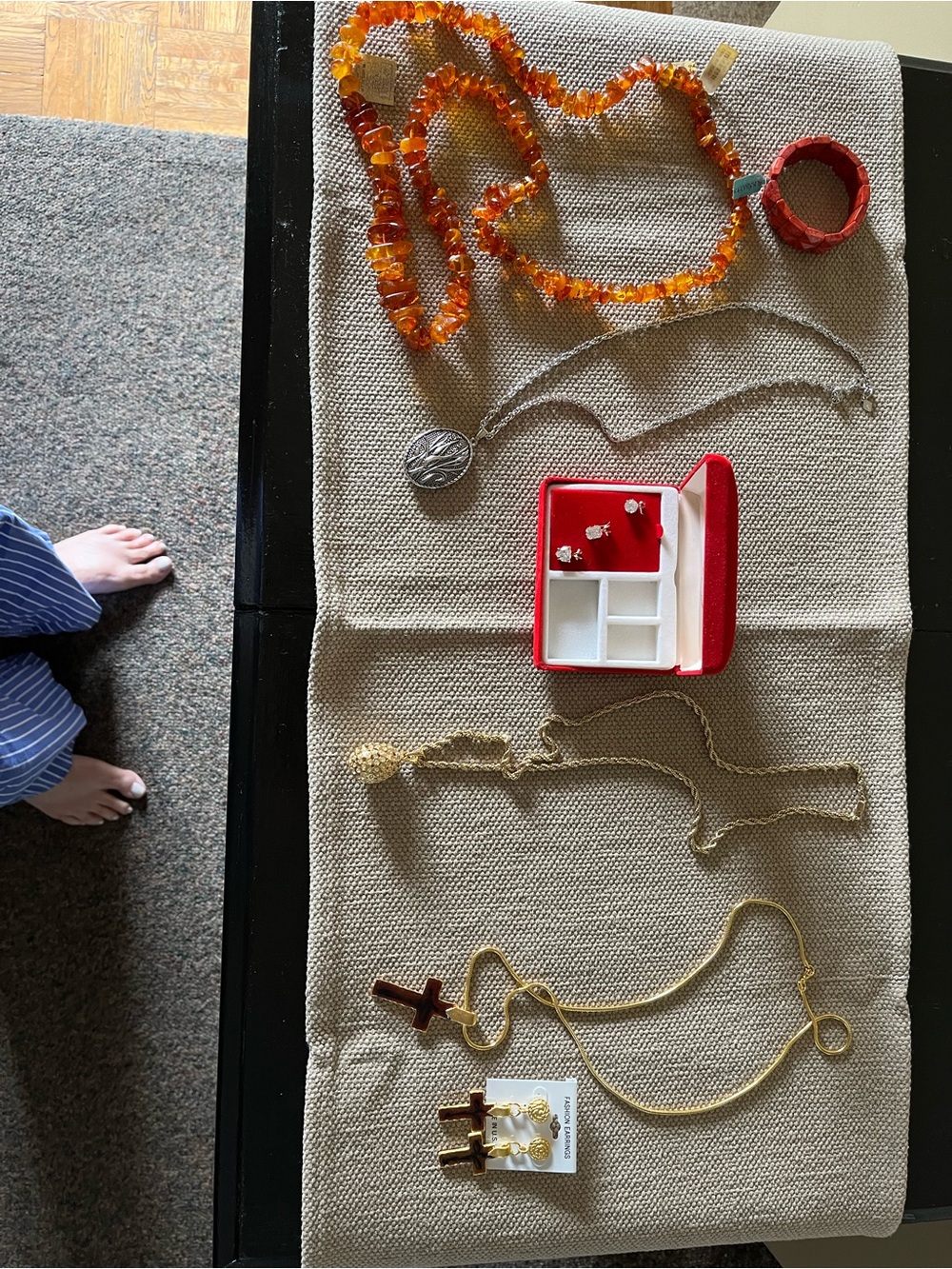 Vintage set of different jewelry pieces